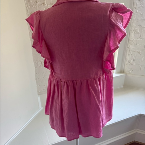La Roque Chic Pink Ruffle Blouse - Picture 3 of 4